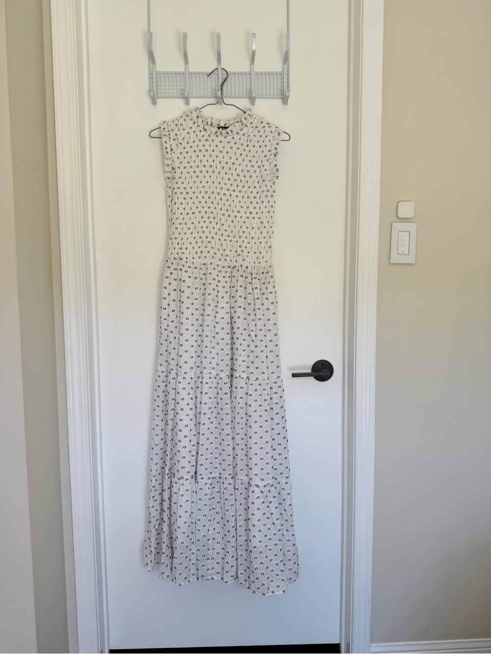 Hatley Cream Maxi Dress with Small Black Floral Print